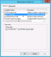 Root path in the Microsoft DHCP server